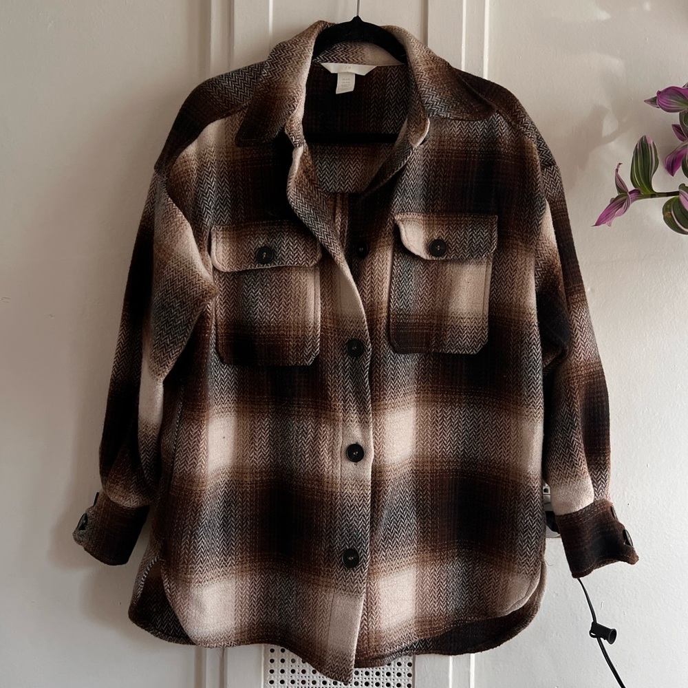 H&M Heavyweight Brown Flannel Shacket